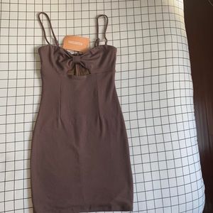 Thatssofetch brown cutout dress